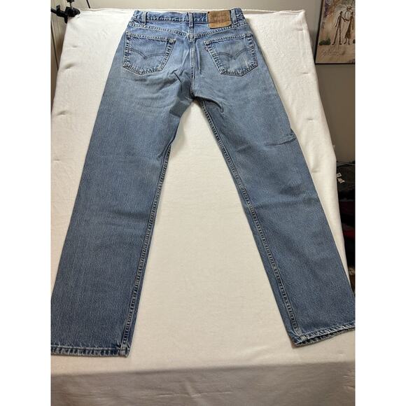Levis 505 Jeans Mens 34x34 Red Tab Denim Reg fit Straight Leg WORN vintage 11 - Picture 6 of 7